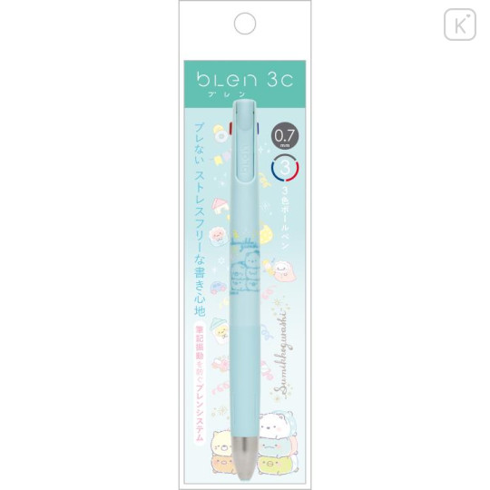 Japan San-X bLen 3C 3 Color Ballpoint Multi Pen - Sumikko Gurashi / Toddler Baby Blue - 1