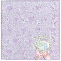 Japan San-X Mini Towel - Sumikko Gurashi / Heart Purple