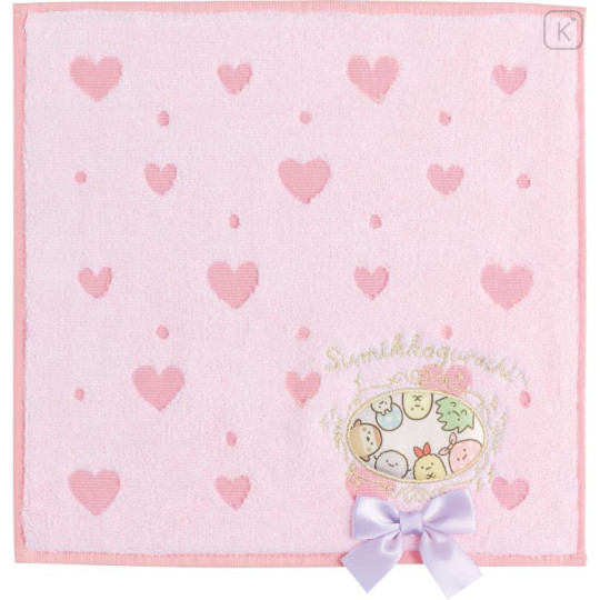 Japan San-X Mini Towel - Sumikko Gurashi / Heart Pink - 1