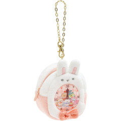 Japan San-X Keychain Mini Pouch - Sumikko Gurashi / Sumikko in Wonderland White Rabbit Clock