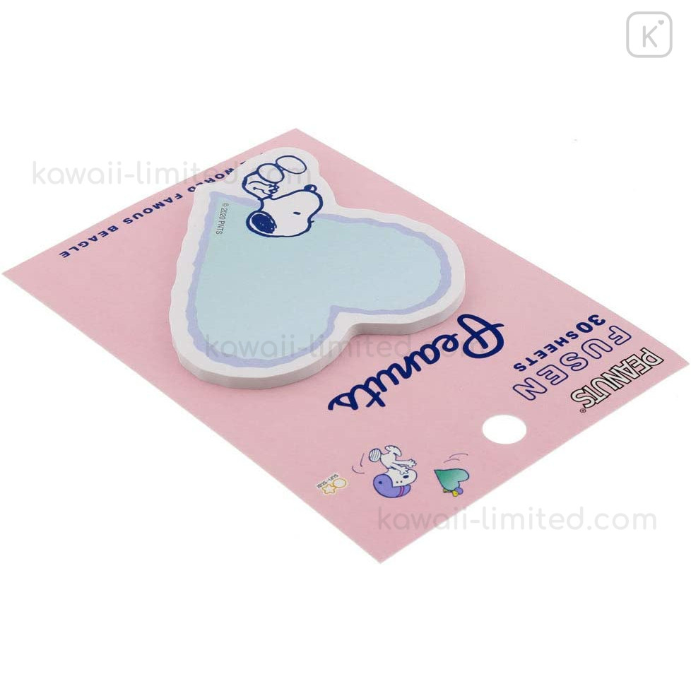 Japan Peanuts Diecut Sticky Notes Snoopy / Pink Heart Kawaii Limited