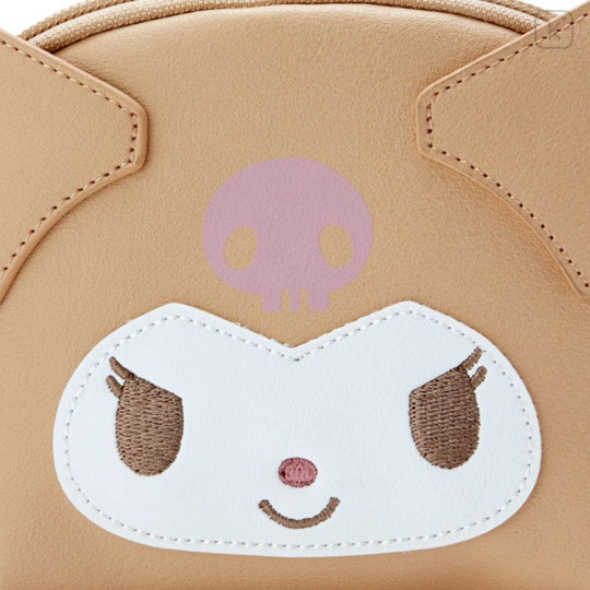 Japan Sanrio Oval Pouch - Kuromi : Dull Beige - 4