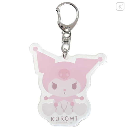 Japan Sanrio Acrylic Die-cut Keychain - Kuromi / Dull Pink - 1