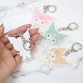 Japan Sanrio Acrylic Die-cut Keychain - Kuromi / Dull Pink - 2