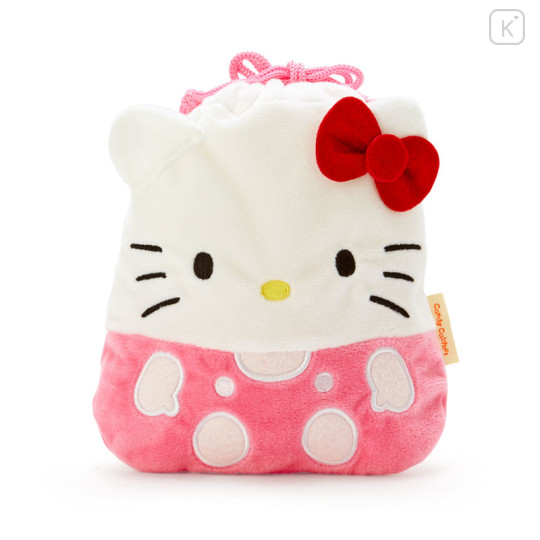 Japan Sanrio Original Drawstring Purse - Hello Kitty : Sitting - 1