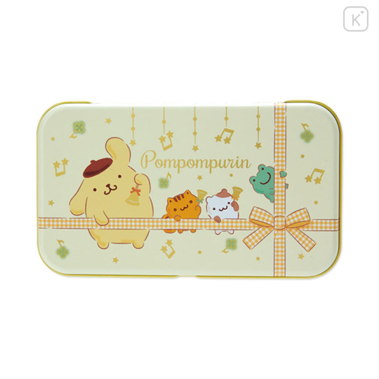 Japan Sanrio Original Can Case - Pompompurin : Glittering Gold Stars - 1