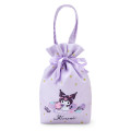 Japan Sanrio Original Drawstring Bag - Kuromi : Glittering Gold Stars - 1