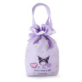 Japan Sanrio Original Drawstring Bag - Kuromi : Glittering Gold Stars - 2