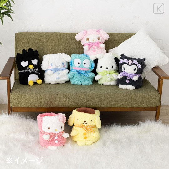 Japan Sanrio Original Mascot Cushion Blanket - Kuromi - 8