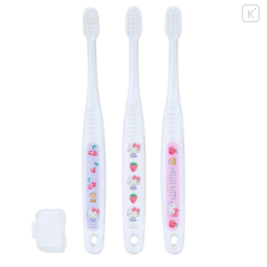 Japan Sanrio Original Toothbrush 3pcs Set - Hello Kitty - 2