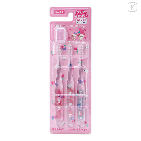 Japan Sanrio Original Toothbrush 3pcs Set - My Melody & My Sweet Piano - 1