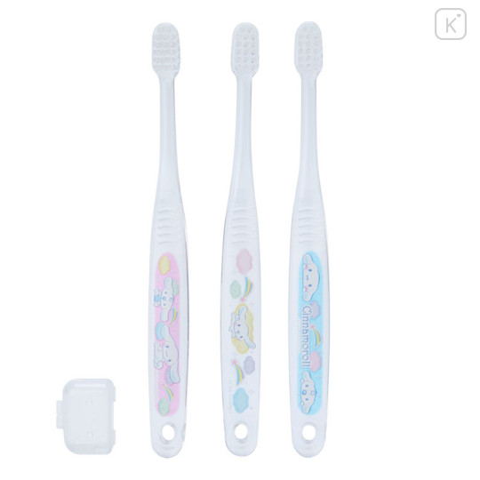 Japan Sanrio Original Toothbrush 3pcs Set - Cinnamoroll - 2