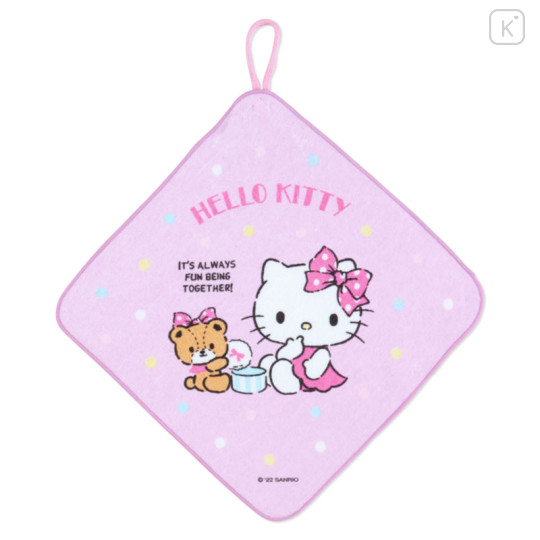 Japan Sanrio Original Hand Towel with Loop 3pcs Set - Hello Kitty - 2