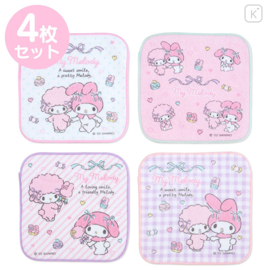 Japan Sanrio Original Petit Towel 4pcs Set - My Melody & My Sweet Piano - 1