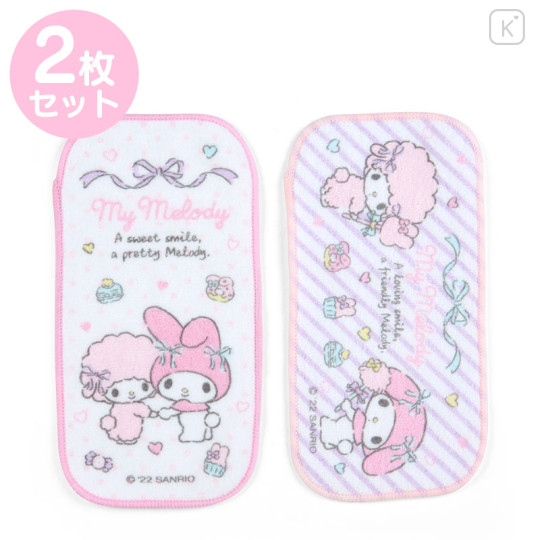 Japan Sanrio Original Half Petit Towel 2pcs Set - My Melody & My Sweet Piano - 1