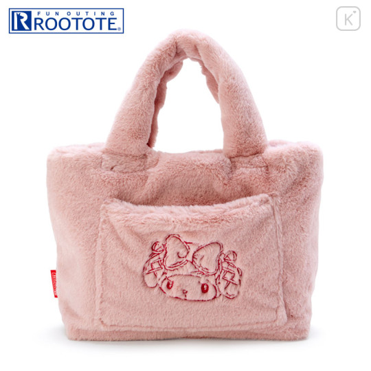 Japan Sanrio Rootote Fluffy Tote Bag - My Melody - 1