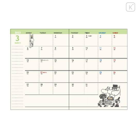 Japan Moomin A6 Schedule Book - Door 2023 - 2