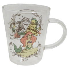 Japan Disney Glass Mug - Ariel / Antique