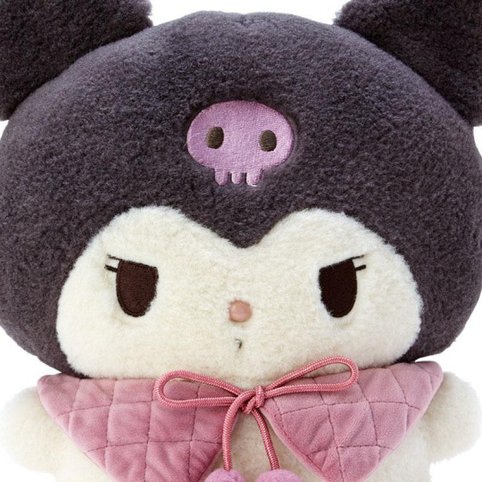 Japan Sanrio Original Cushion Plush - Kuromi / Poteko - 4