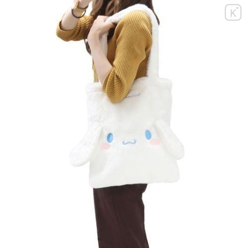 Japan Sanrio Fur Tote Bag - Cinnamoroll - 4