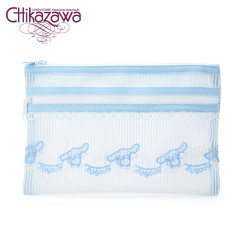 Japan Sanrio × Chikazawa Lace Double Zipper Pouch - Cinnamoroll