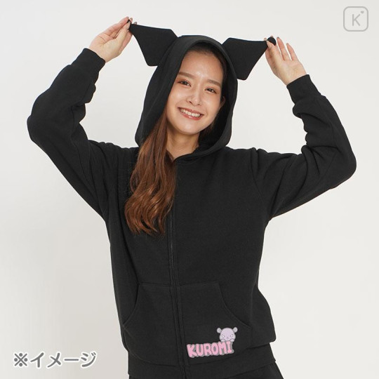 Japan Sanrio Hoodie with Ears (M) - Kuromi - 6