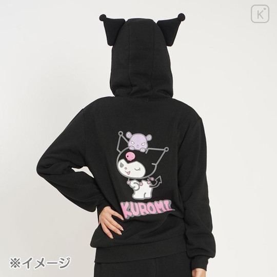 Japan Sanrio Hoodie with Ears (M) - Kuromi - 7