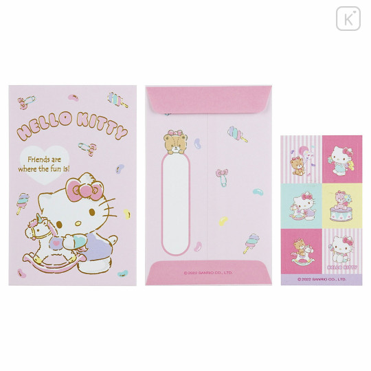 Japan Sanrio Original Gold Foil Decorative Envelope 5pcs - Hello Kitty - 1