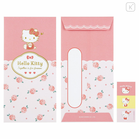 Japan Sanrio Original Gold Foil Decorative Envelope (L) 3pcs - Hello Kitty - 1