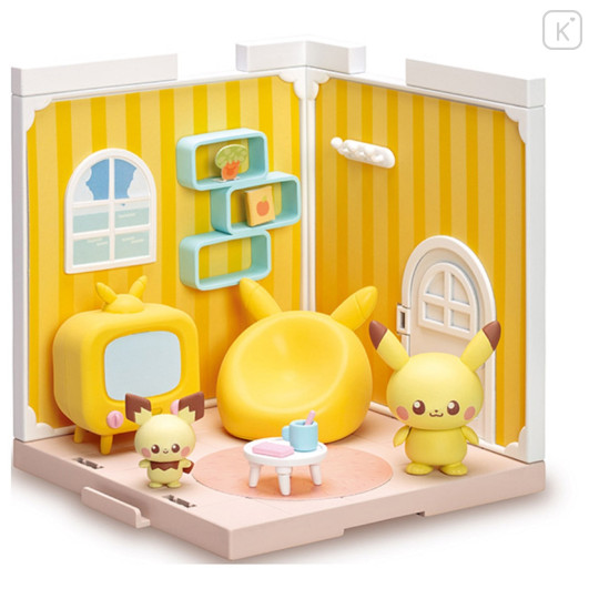 Japan Pokemon Miniature Model - Pikachu & Pichu / Pokepeace House Living - 1