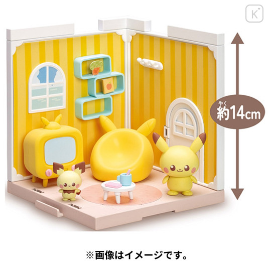 Japan Pokemon Miniature Model - Pikachu & Pichu / Pokepeace House Living - 2
