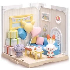 Japan Pokemon Miniature Model - Hibany & Espurr / Pokepeace House Living