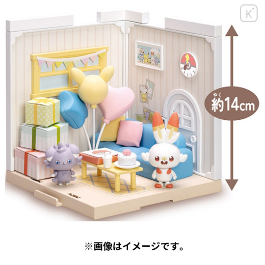 Japan Pokemon Miniature Model - Scorbunny & Espurr / Pokepeace House Living - 2