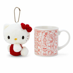 Japan Sanrio Mug & Mascot Holder Set - Hello Kitty Classic