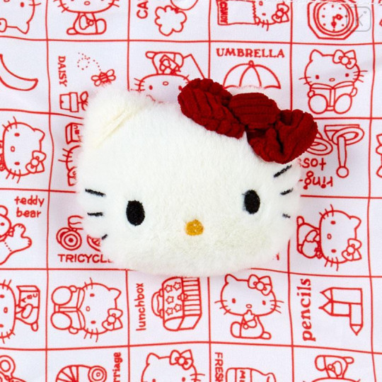Japan Sanrio Boa Face Drawstring Bag - Hello Kitty Classic - 4