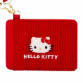 Japan Sanrio Pass Case Holder with Reel - Hello Kitty / Red - 2