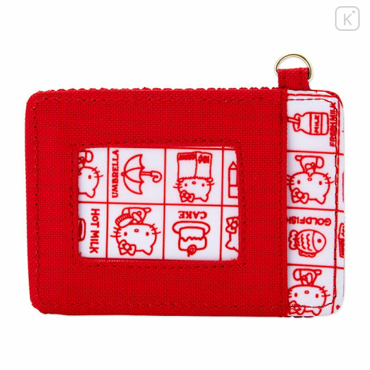 Japan Sanrio Pass Case Holder with Reel - Hello Kitty / Red - 3
