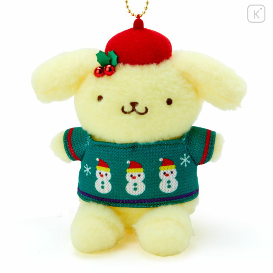 Japan Sanrio Original Mascot Holder - Pompompurin / Christmas Sweater - 2