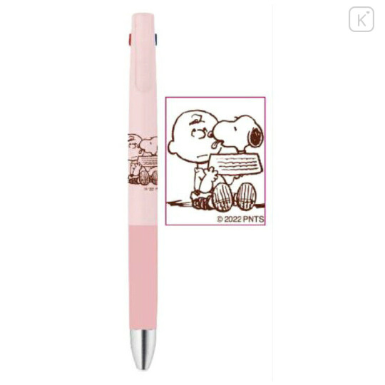 Japan Peanuts bLen 3C 3 Color Ballpoint Multi Pen - Snoopy / Pink - 2