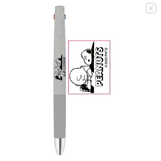 Japan Peanuts bLen 3C 3 Color Ballpoint Multi Pen - Snoopy / Gray - 2