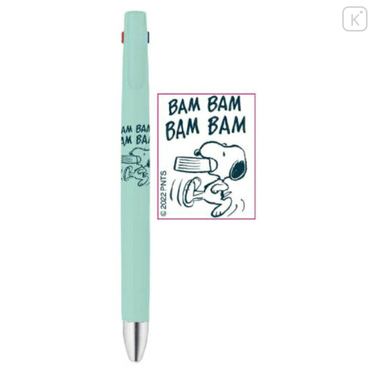 Japan Peanuts bLen 3C 3 Color Ballpoint Multi Pen - Snoopy / Blue Green - 2
