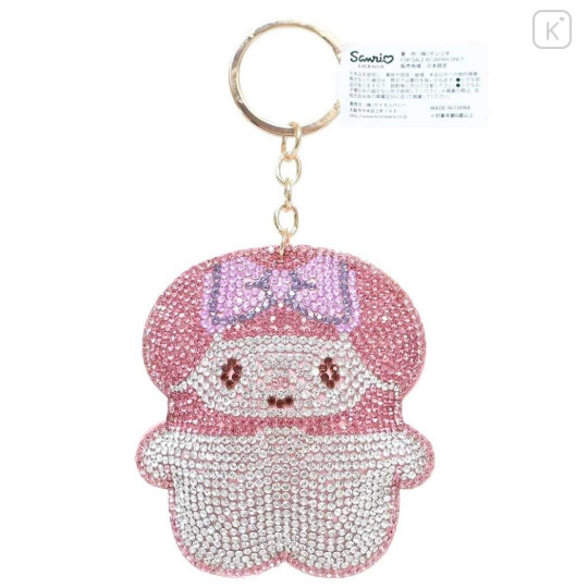 Japan Sanrio Potetan Rhinestone Mascot Keychain - My Melody - 1