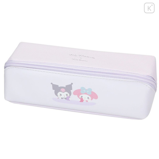 Japan Sanrio 2 Pocket Pen Case - My Melody & Kuromi - 1