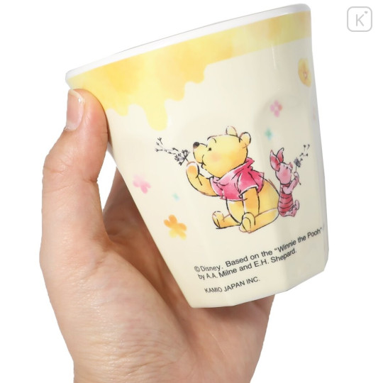 Japan Disney Melamine Tumbler - Pooh & Piglet Honey Flora - 3