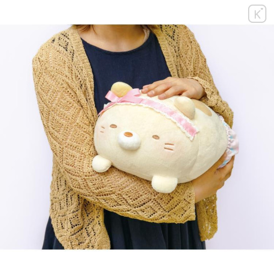 Japan San-X Round Hugging Plush (L) - Sumikko Gurashi Neko Cat / Sumiko Baby - 4