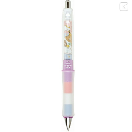 Japan San-X Dr. Grip Play Border Shaker Mechanical Pencil - Rilakkuma / Swan and Golden Flower - 2