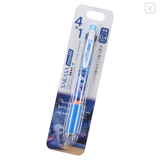 Japan Disney Store Sarasa Multi 4+1 Gel Pen & Mechanical Pencil - Stitch / Nostalgic - 1