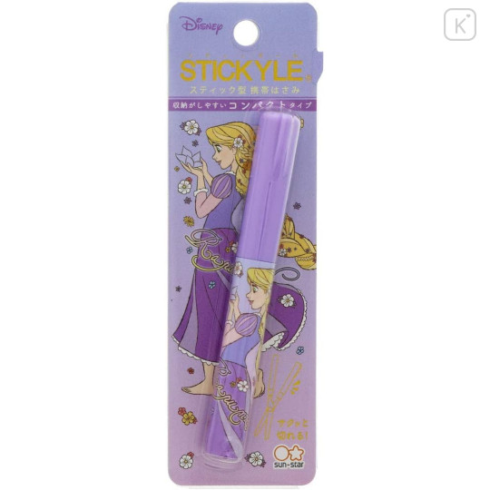 Japan Disney Stickle Portable Compact Scissors - Rapunzel - 1