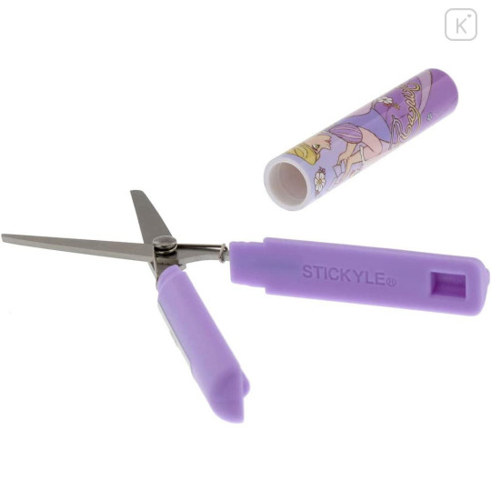 Japan Disney Stickyle Portable Scissors - Rapunzel - 5