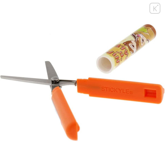 Japan Disney Stickyle Portable Scissors - Chip & Dale - 5